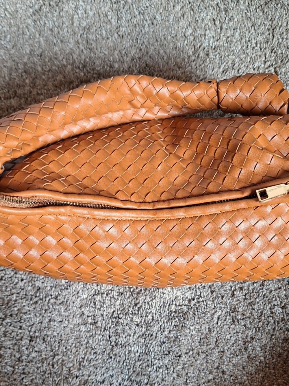 Melie Bianco Brigitte Woven Faux Leather Shoulder Bag Natural (Pen marks inside) - Picture 8 of 14